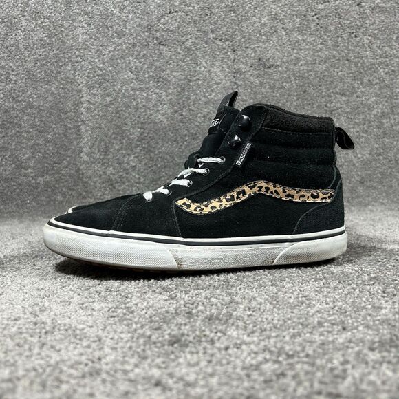 Vans Filmore Hi Vangaurd Missy Youth Size 6 Cheetah Black Skate Shoes Used - Picture 5 of 11